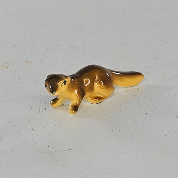 Bug House Bone China River Otter Ferret Weasel Miniature Figurine Tiny - Picture 8 of 10